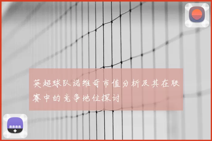 英超球队诺维奇市值分析及其在联赛中的竞争地位探讨