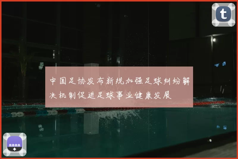 中国足协发布新规加强足球纠纷解决机制促进足球事业健康发展
